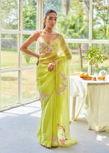 Riya Jain in our Tifni Saree Alice Blouse Set - Pear Green