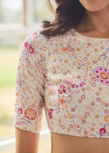 AKIRA SAREE NORI BLOUSE SET - FUSCHIA PINK