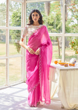 AKIRA SAREE NORI BLOUSE SET - FUSCHIA PINK