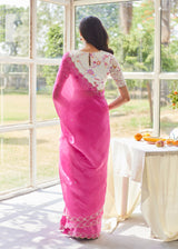 AKIRA SAREE NORI BLOUSE SET - FUSCHIA PINK