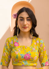 Avril Saree Blouse Set - Mustard Yellow