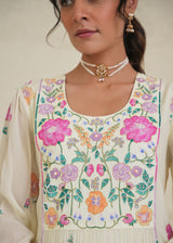 Deeksha Khurana in our Freya Panelled Crepe Kurta - Creme