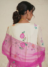 Deeksha Khurana in our Freya Panelled Crepe Kurta - Creme