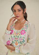 Deeksha Khurana in our Freya Panelled Crepe Kurta - Creme