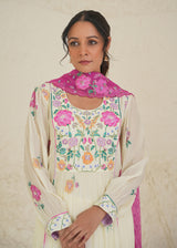 Deeksha Khurana in our Freya Panelled Crepe Kurta - Creme