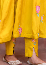 Freya Panelled Kurta Set - Mustard Yellow
