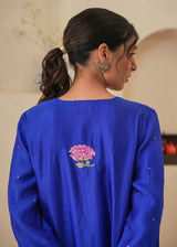 Jehan Gathered Kurta Set - Royal Blue