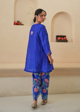 Jehan Gathered Kurta Set - Royal Blue