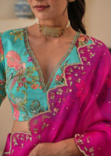 Niharika Konidela in our Nargis saree Fiza Blouse - Fuchsia Pink