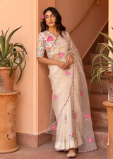 Ivy Saree Blouse Set - Cream