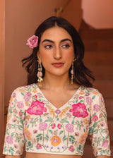 Ivy Saree Blouse Set - Cream