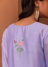 Freya Panelled Kurta Set - Powder Blue