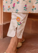 Nova Kurta Set with Soft Silk Dupatta - Cream