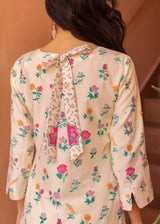 Nova Kurta Set with Soft Silk Dupatta - Cream