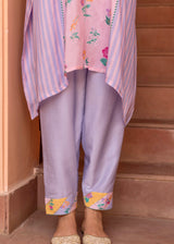 Iris Short Kaftan Set - Powder Blue - Soft Pink