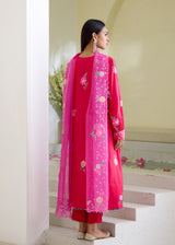 FREYA PANELLED KURTA SET-VERMILION RED