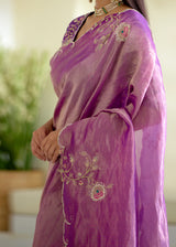 IDIKA TISSUE SAREE-PURPLE