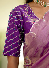 IDIKA TISSUE SAREE-PURPLE