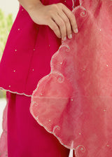 SORIN PEPLUM SHARARA SET-VERMILION RED