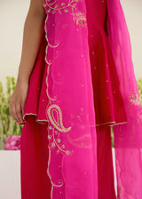 SORIN PEPLUM KURTA SET-VERMILION RED- WITH NEDA DUPATTA