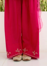 SORIN PEPLUM KURTA SET-VERMILION RED- WITH NEDA DUPATTA