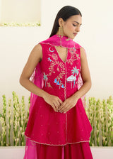 SORIN PEPLUM KURTA SET-VERMILION RED- WITH NEDA DUPATTA