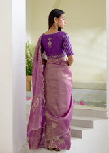 IDIKA TISSUE SAREE-PURPLE