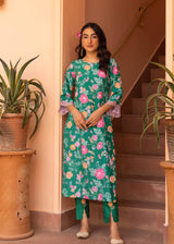 MITALI WADHWA IN OUR Seri Kurta Set - Emerald Green
