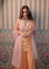 Urmi Daga in our Zyra Sharara Set - Tangerine Orange