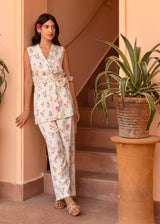 Nova Sleeveless Co-ord Set- Cream