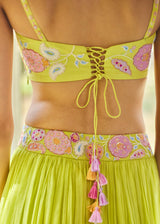 AMARIS CAPE LEHENGA SET - PEAR GREEN