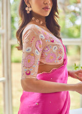 AKIRA SAREE RINESA BLOUSE SET - FUSCHIA PINK