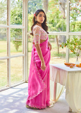 AKIRA SAREE RINESA BLOUSE SET - FUSCHIA PINK