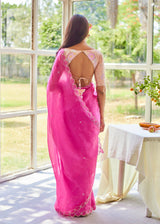 AKIRA SAREE RINESA BLOUSE SET - FUSCHIA PINK