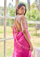 AKIRA SAREE RINESA BLOUSE SET - FUSCHIA PINK