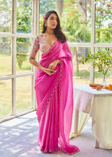 AKIRA SAREE RINESA BLOUSE SET - FUSCHIA PINK