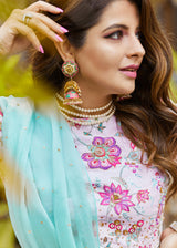 Natasha Luthra in our Peony Pink Jacobean Applique Lehenga Set
