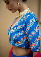 Tircha Panelled Lehenga Set - Multicolour