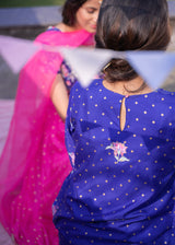 BOOTAH GATHERED KURTA SET - AZURE BLUE