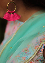 Diagonal Lehenga Set - Pastel