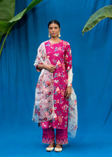 Bahaar Kurta Set - Burgundy