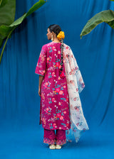 Bahaar Kurta Set - Burgundy