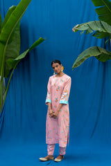 Santra Kurta Set - Coral Beige