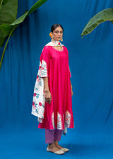 Inaayat Kurta Set - Berry Pink