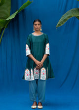 Inaayat Short Kurta Set - Teal Green
