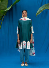 Inaayat Short Kurta Set - Teal Green