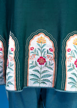 Inaayat Short Kurta Set - Teal Green