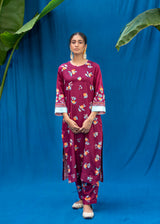 Santra Kurta Set - Maroon