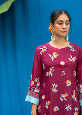 Santra Kurta Set - Maroon