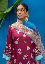 Santra Kurta Set - Maroon